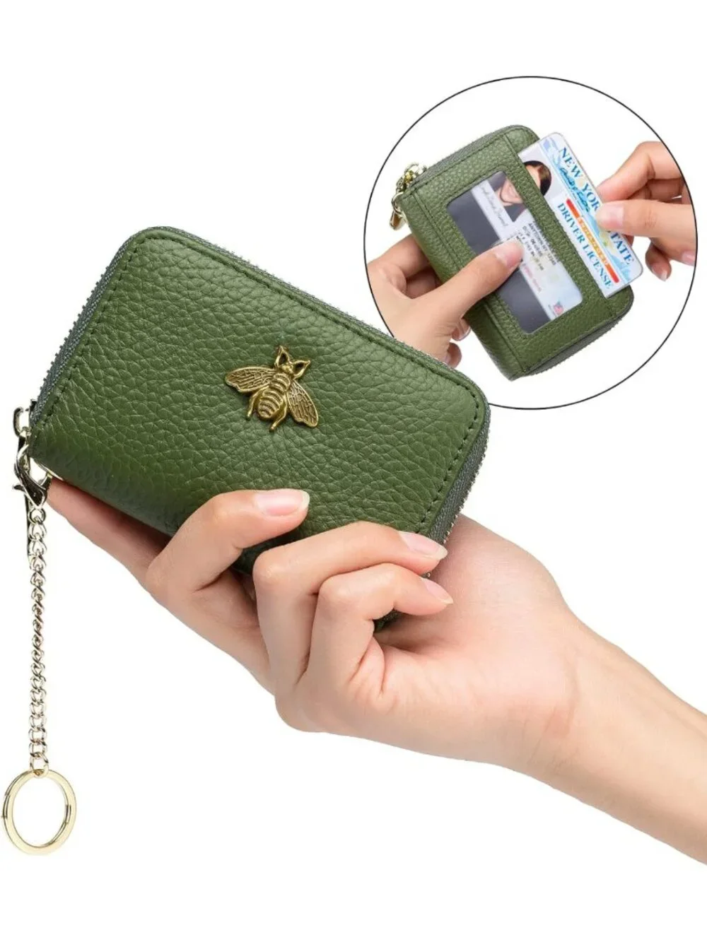 RFID Small Leather Card Wallet for Women - Stylish Credit Card Holder Case